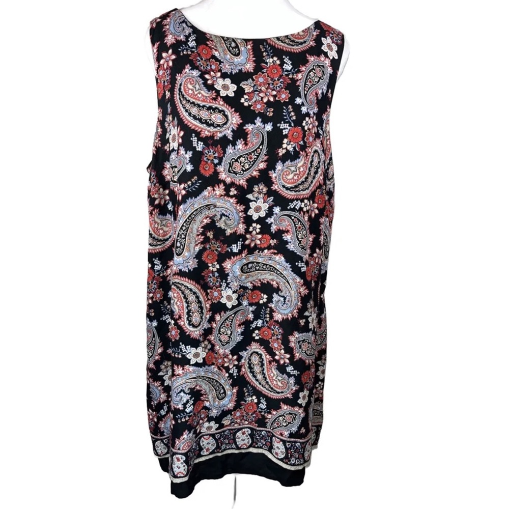 J. Jill Paisley Aline Dress Multicilor Sleeveles Cut Away Back Lined Size L / T